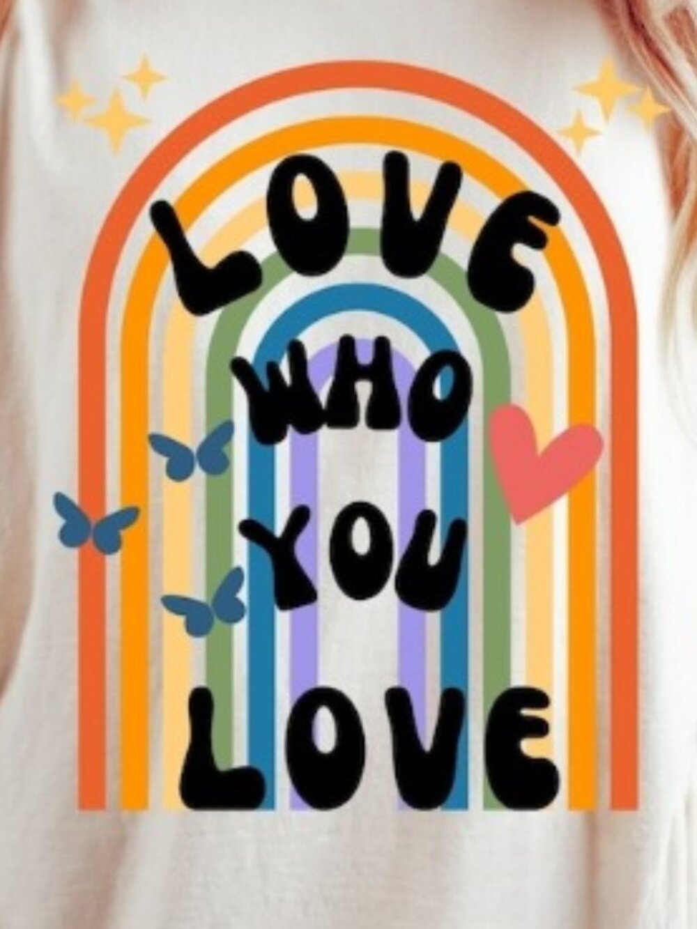 Retro Pride Shirt, Love Who You Love LGBTQ Tee - Picture 2 of 4